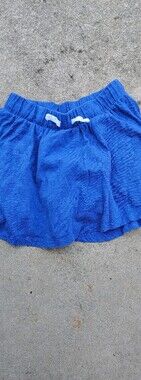 Royal Blue Linen-Blend Skirt